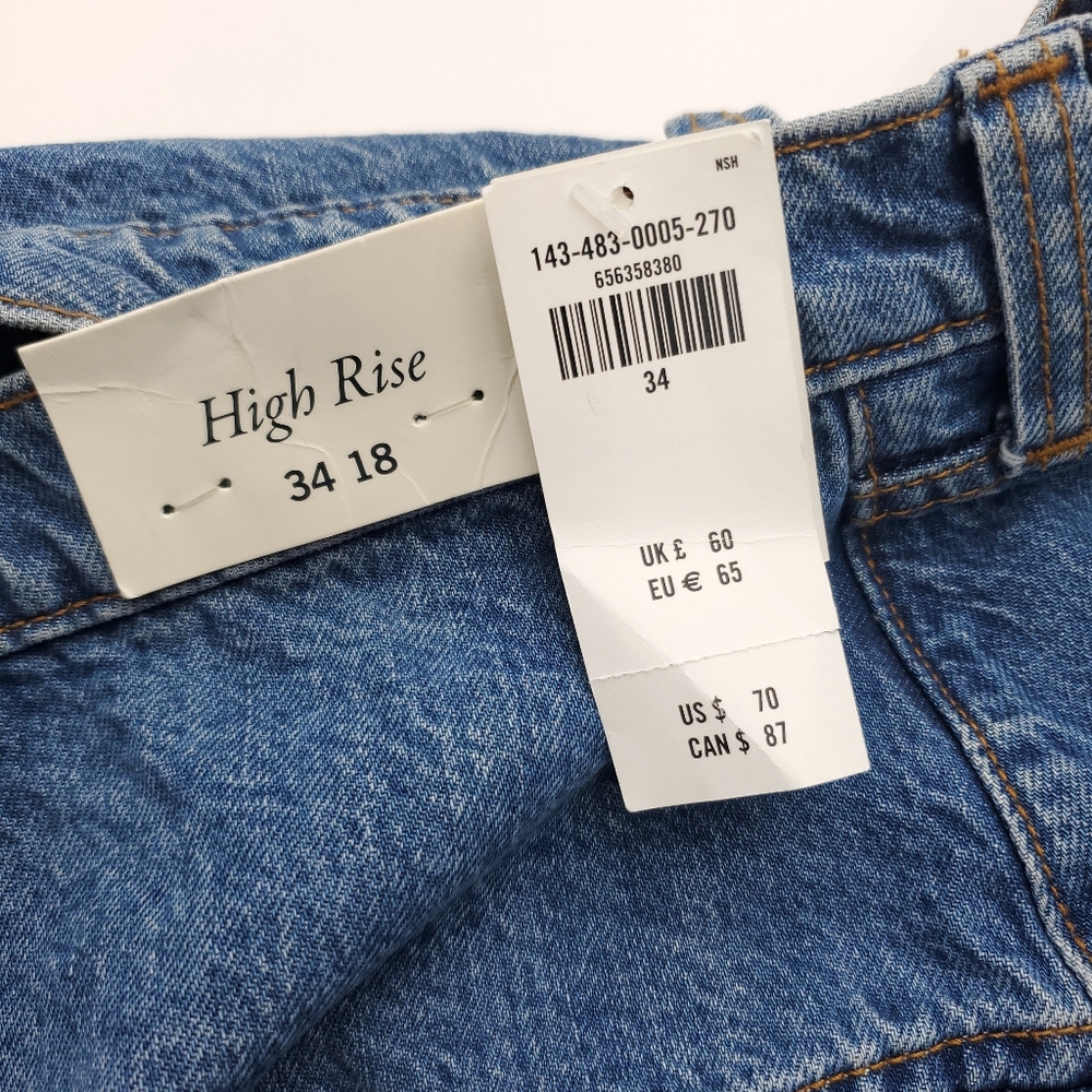 NEW Abercrombie & Fitch High Rise Denim Cargo Mini Skirt Size 34/18 - Picture 10 of 14